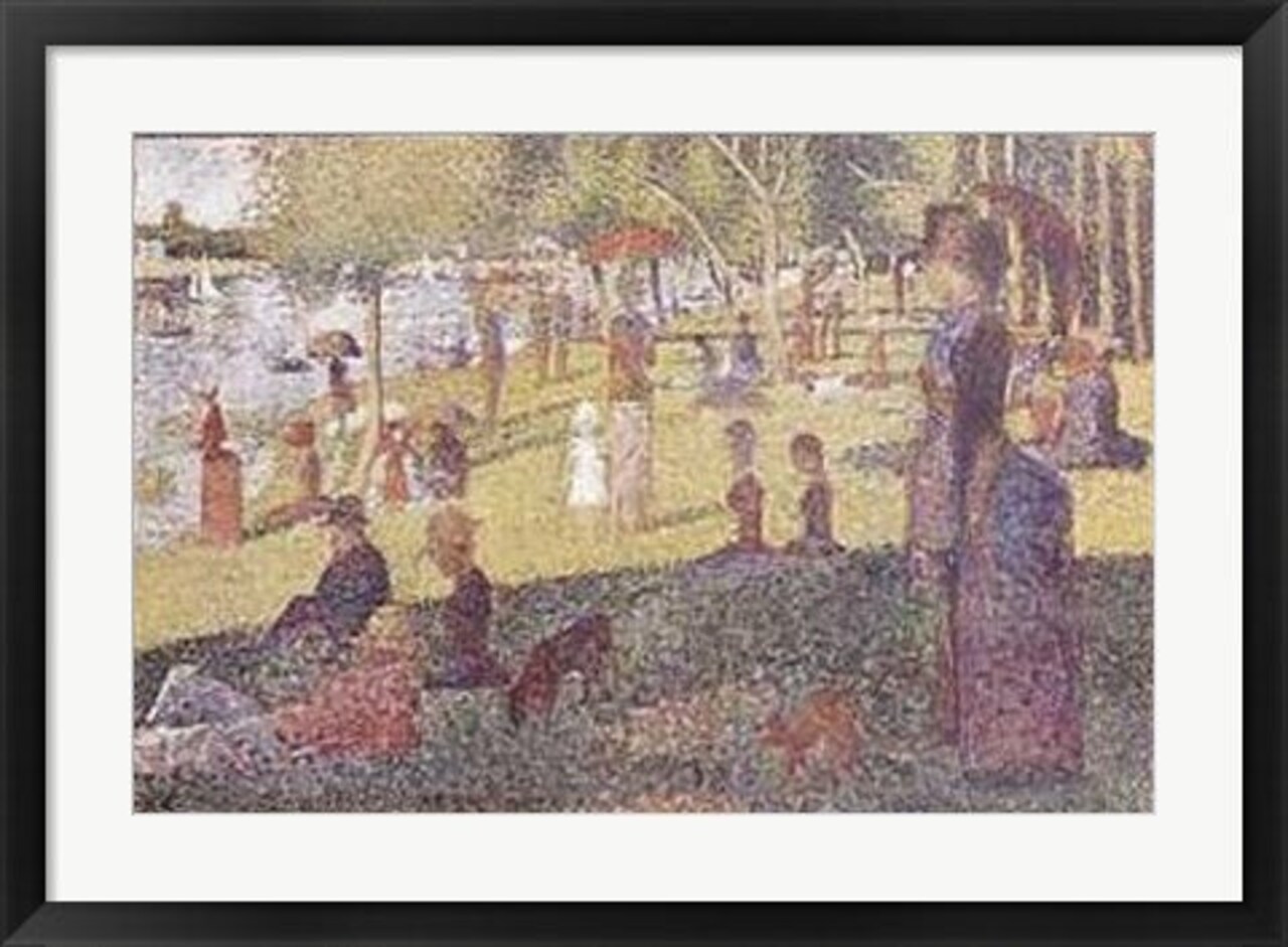 Framed Art A Sunday Afternoon on the Island of La Grande Jatte by Georges Seurat - Iconic Impressionist Wall